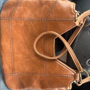 Express Elegant Brown Leather Handbag